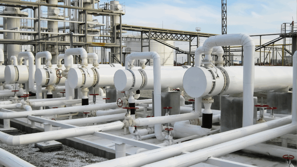 Industrial cooling system infrastructure showing piping and heat exchangers – relevant to cooling system problems in data centers
