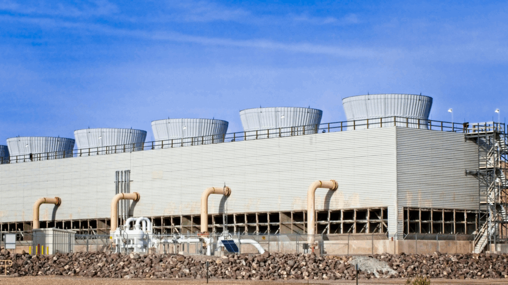 Cooling tower cleaning in a large industrial system to ensure peak efficiency and system performance